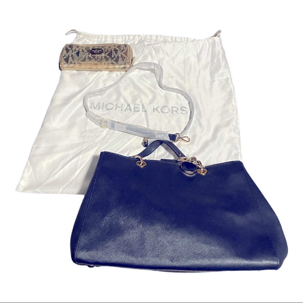 Michael Kors Cynthia Large Saffiano Calf Satchel and Wallet AUTHENTIC